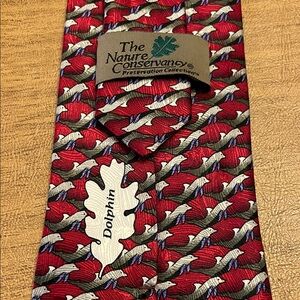 The Nature Conservancy Red Dolphin 100% Silk Tie